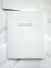 White card with text 'To the handsome father of the bride' on a white background