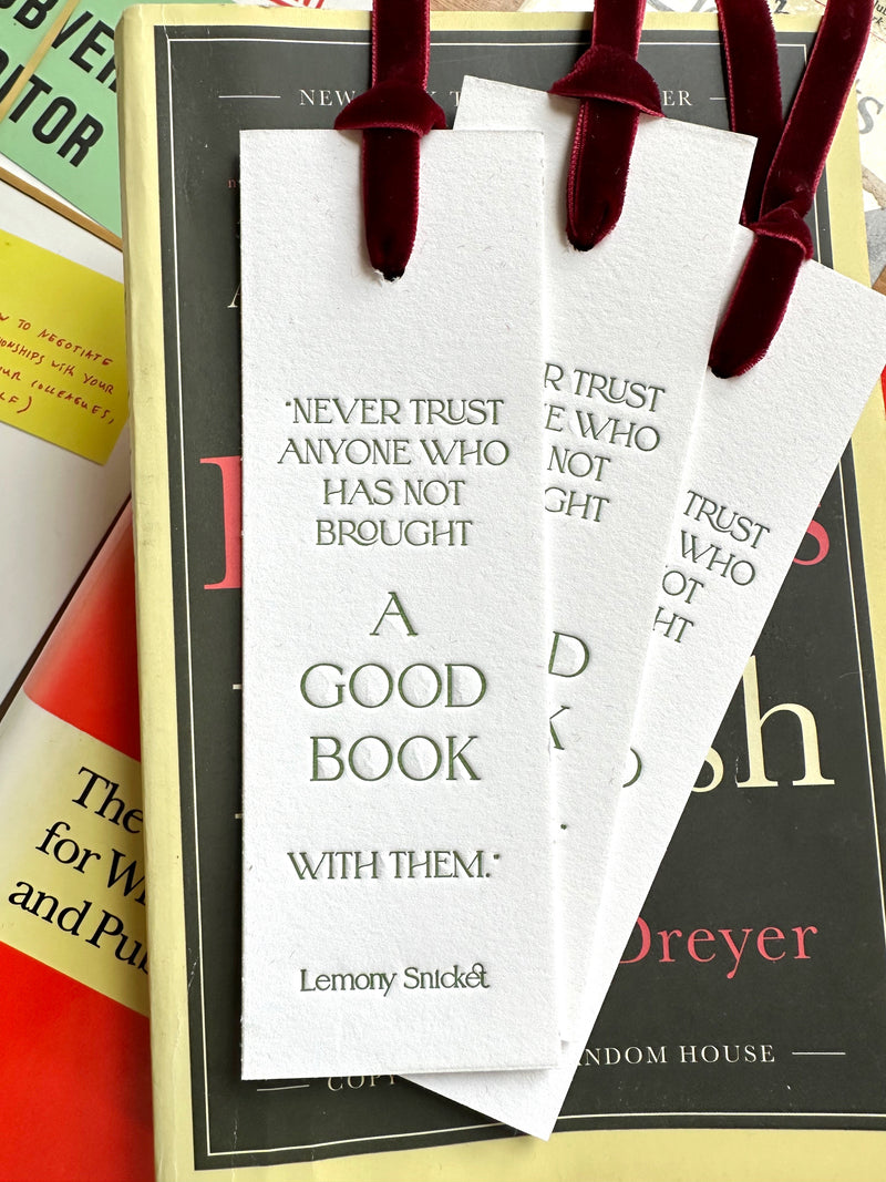 Good Book Letterpress Bookmark