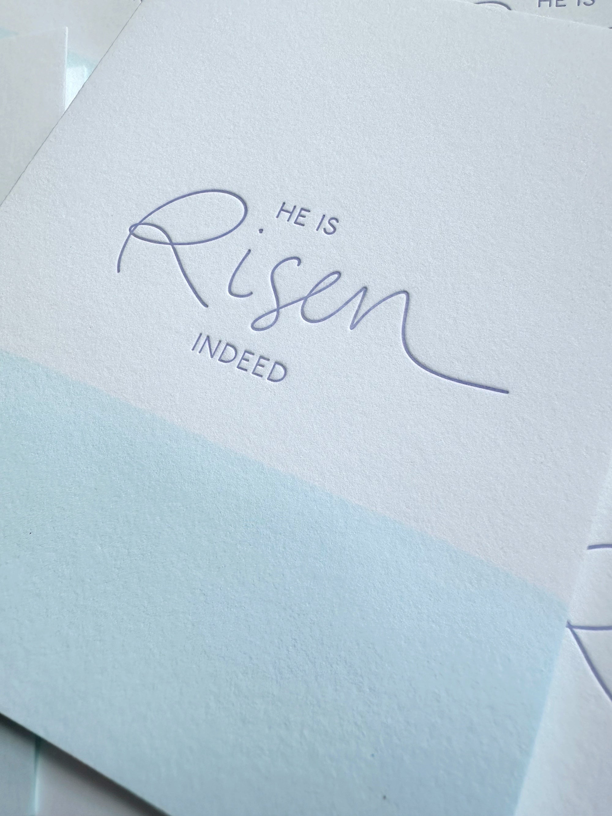 Dip Dye Easter Card with letterpress faith-sentiment.