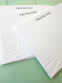 Set of 6 A2 flat thank you cards with coral envelope
