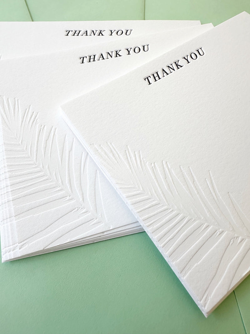 Set of 6 A2 flat thank you cards with coral envelope