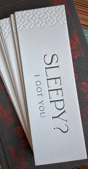 Sleepy Letterpress Bookmark