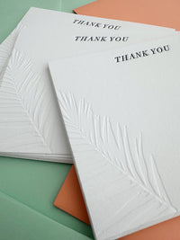Handcrafted letterpress card on white cotton paper