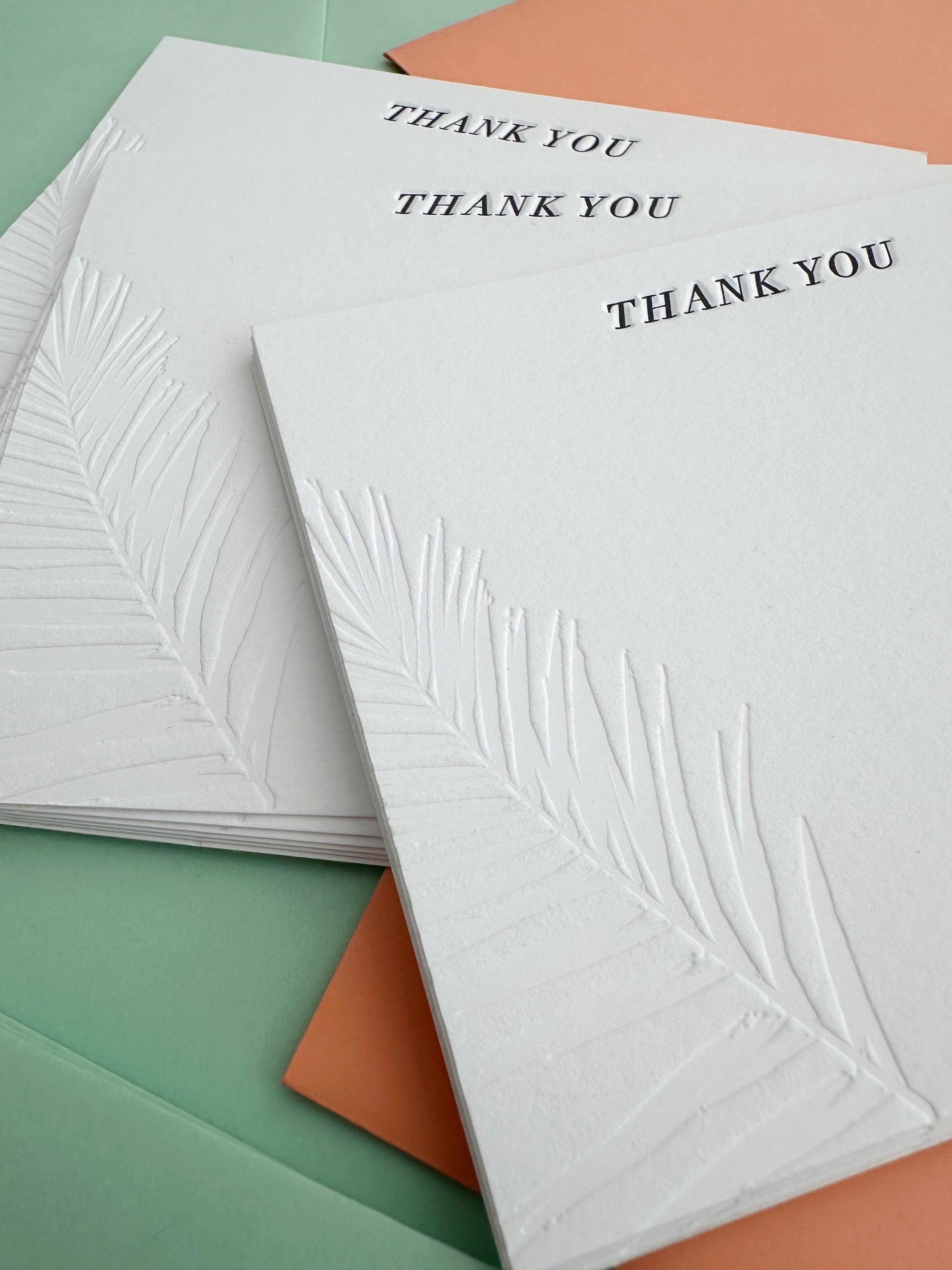 Handcrafted letterpress card on white cotton paper