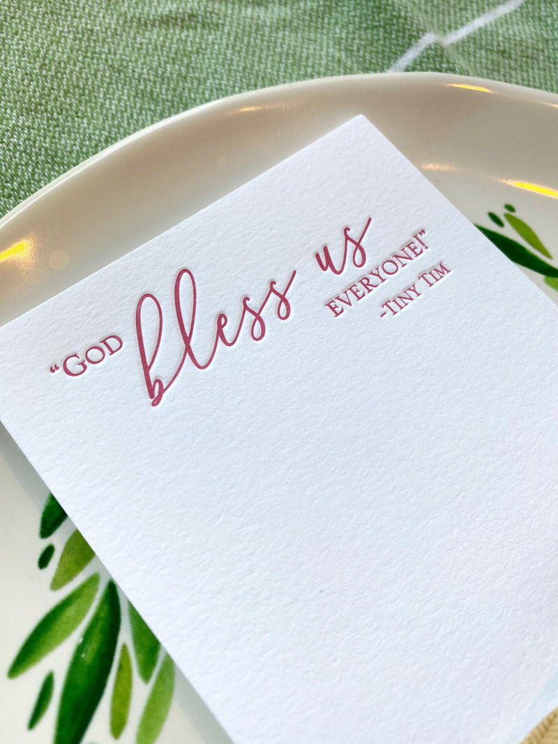 God Bless Us Everyone Table Cards