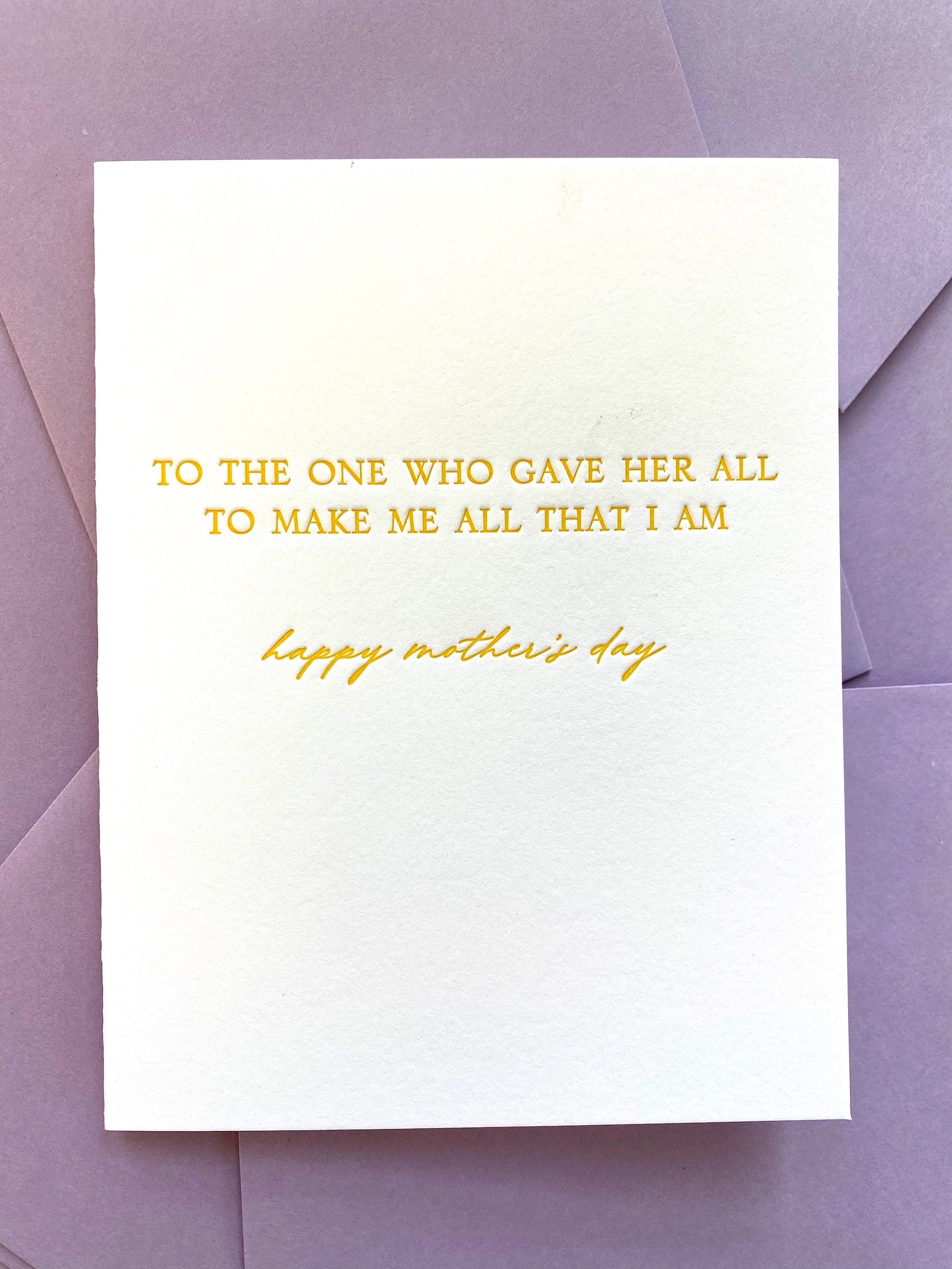 Mother's Day : Gave Her All
