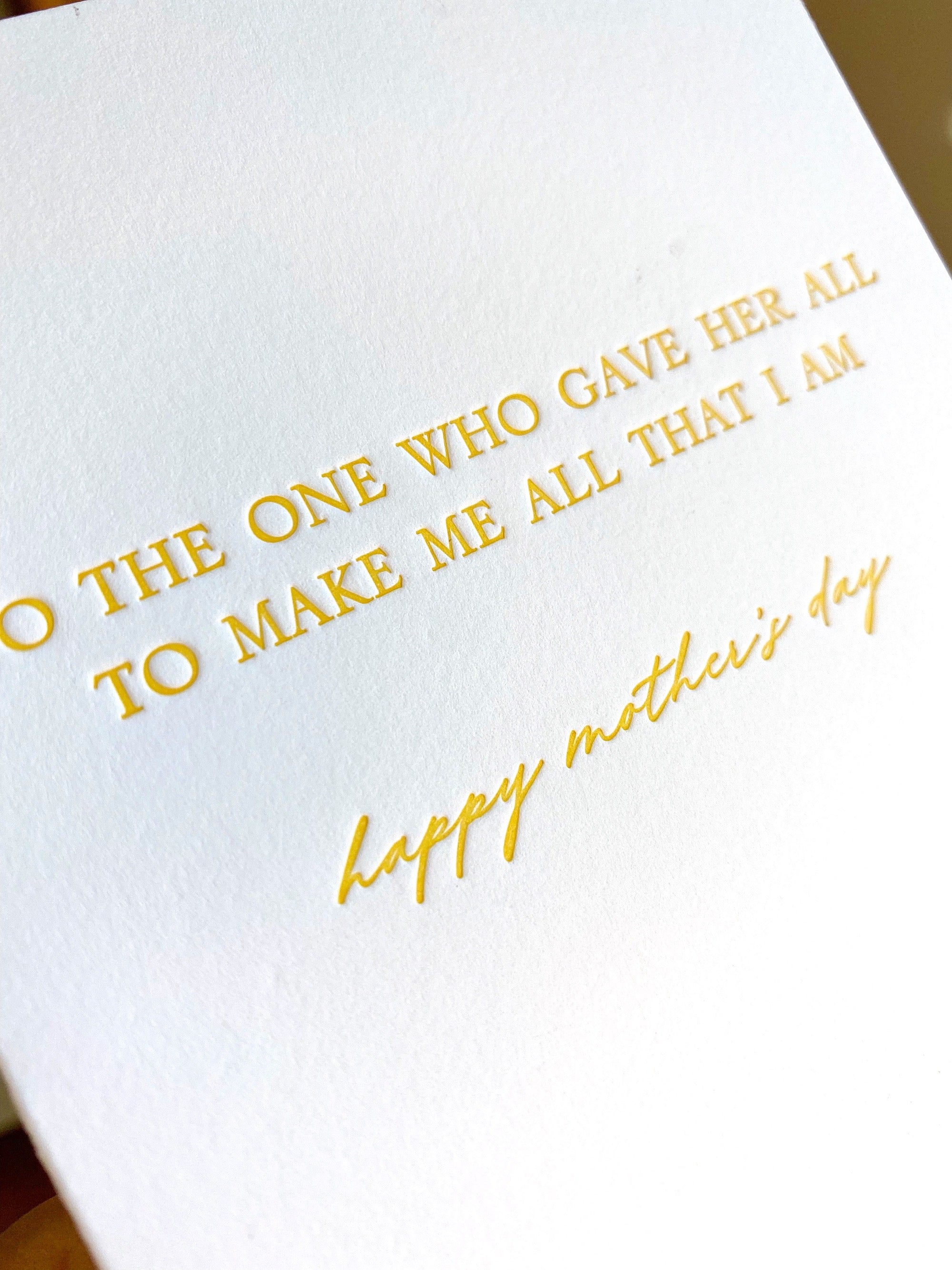 Mother's Day : Gave Her All